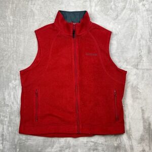 Columbia Womens Red Fleece Full Zip Vest Mock Neck Plus Size 1X